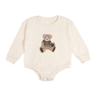 Boys' Teddy Bear Patch Long Sleeve Romper - Baby