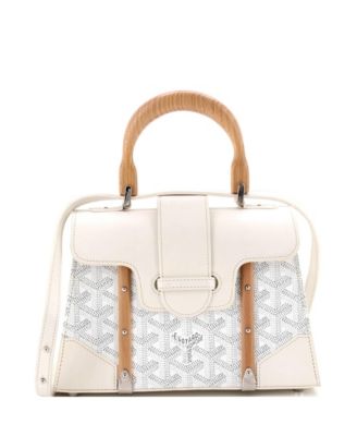  Mini Structured Saigon Top Handle Bag Coated Canvas with Leather