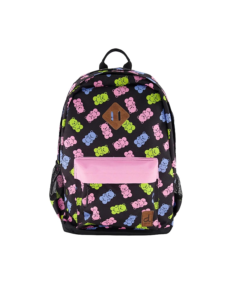 Deux par Deux Girls' Gummy Bears Spacious Durable Backpack - Little Kid, Big Kid