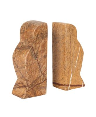 Decorative Travertine Wave Bookends
