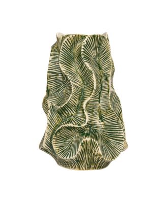  Textured Stoneware Organic Shaped Vase with Reactive Glaze
