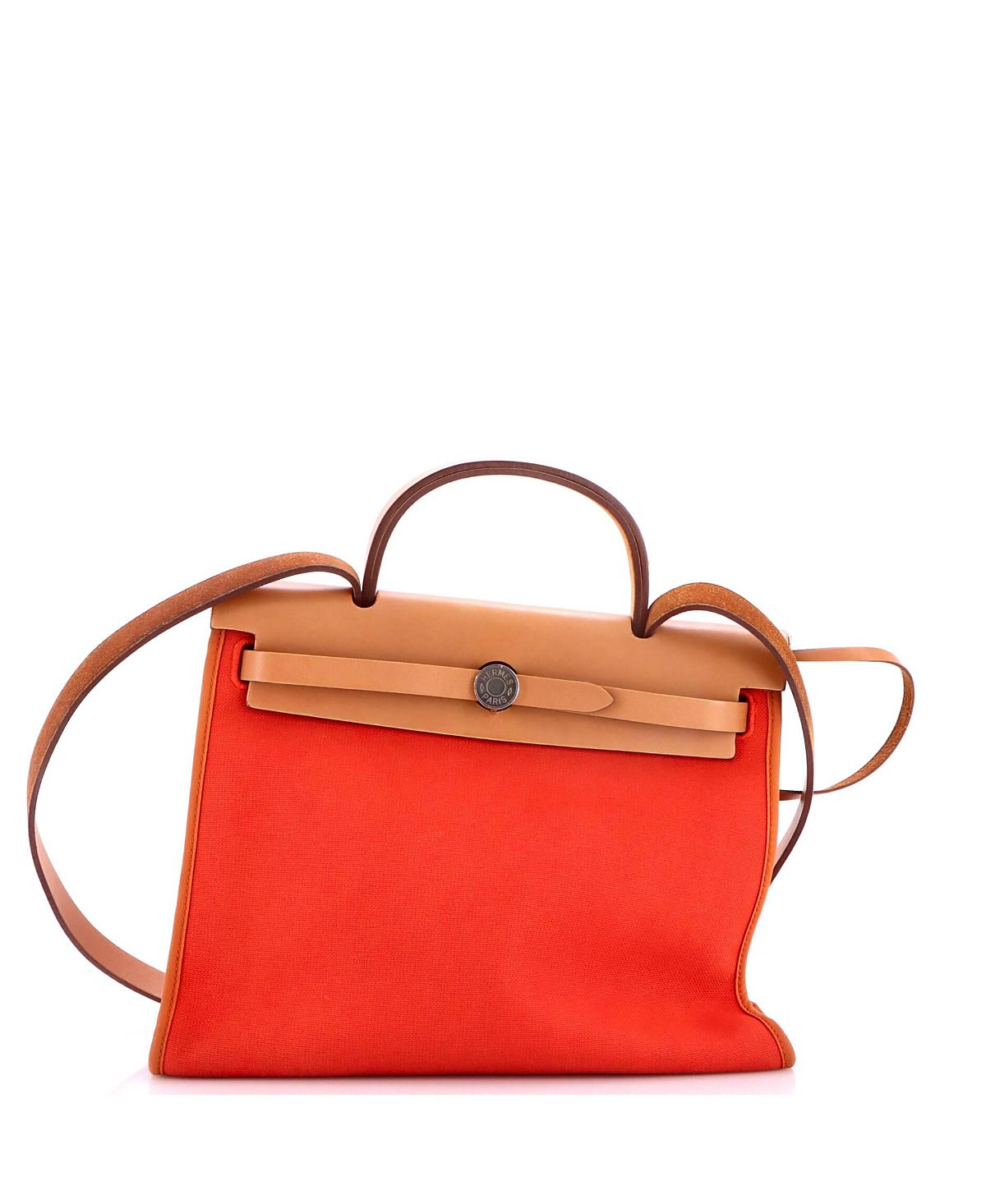 Pre-Owned HERMES 31 Herbag Zip Leather and Toile