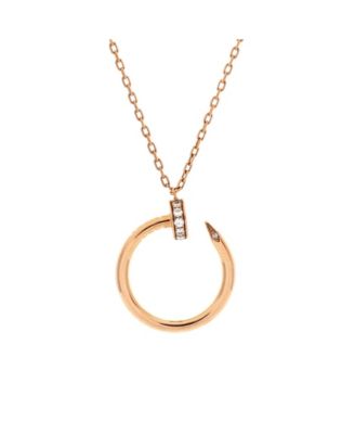  Juste un Clou Pendant Necklace 18K Rose Gold with Diamonds, 16"
