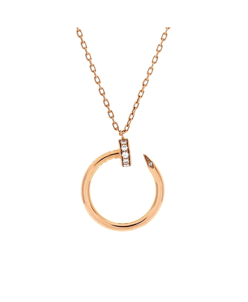 Pre-Owned Cartier Juste un Clou Pendant Necklace 18K Rose Gold with Diamonds, 16