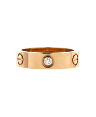  Love 3 Diamonds Band Ring 18K Gold with Diamonds