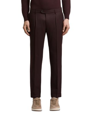 Wool Gabardine Classic Pleated Pants