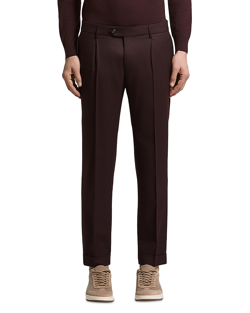Peserico Wool Gabardine Classic Pleated Pants
