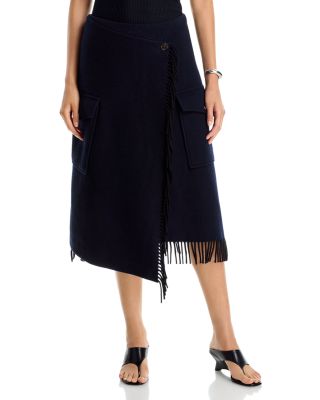 Wool Blend Wrap Skirt