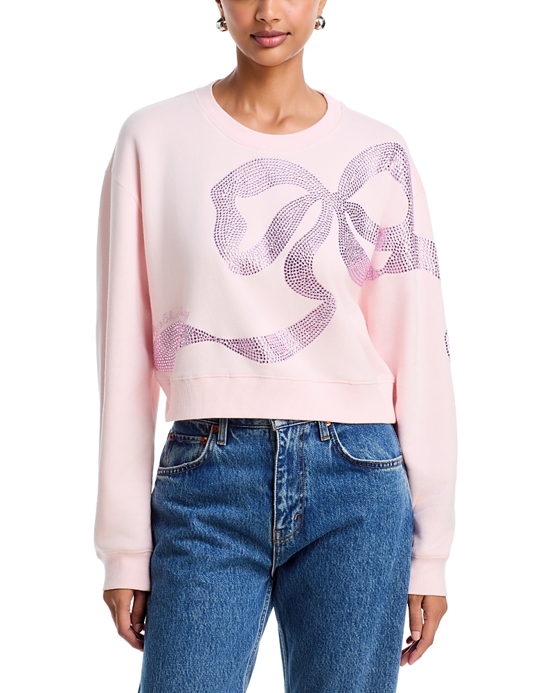 LoveShackFancy Rylan Embellished Bow Pullover Sweatshirt