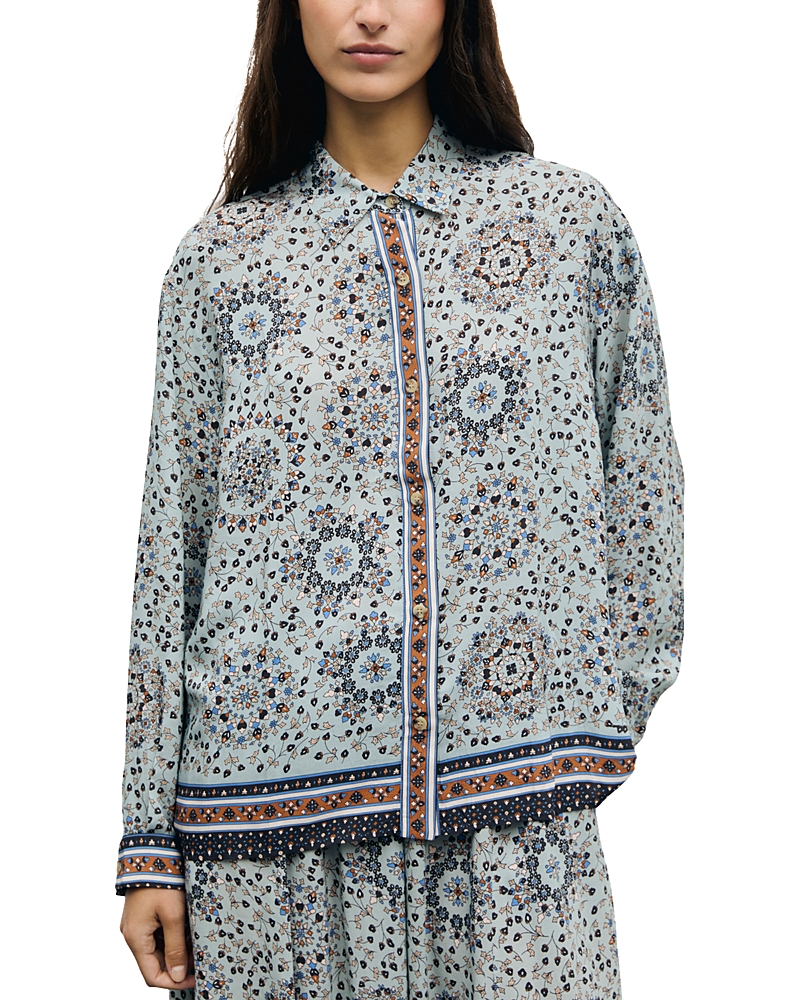 Gerard Darel Liz Printed Button Front Blouse