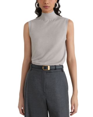 Evelyn Mock Neck Sleeveless Sweater