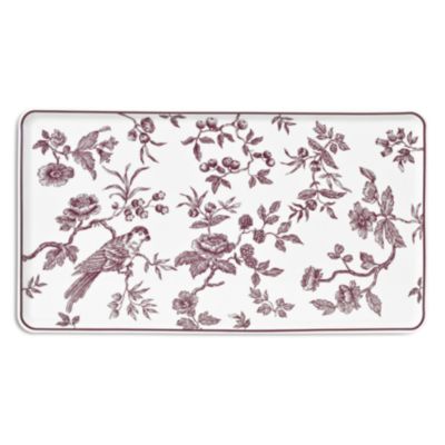 Porcelain Bird Motif Rectangular Platter