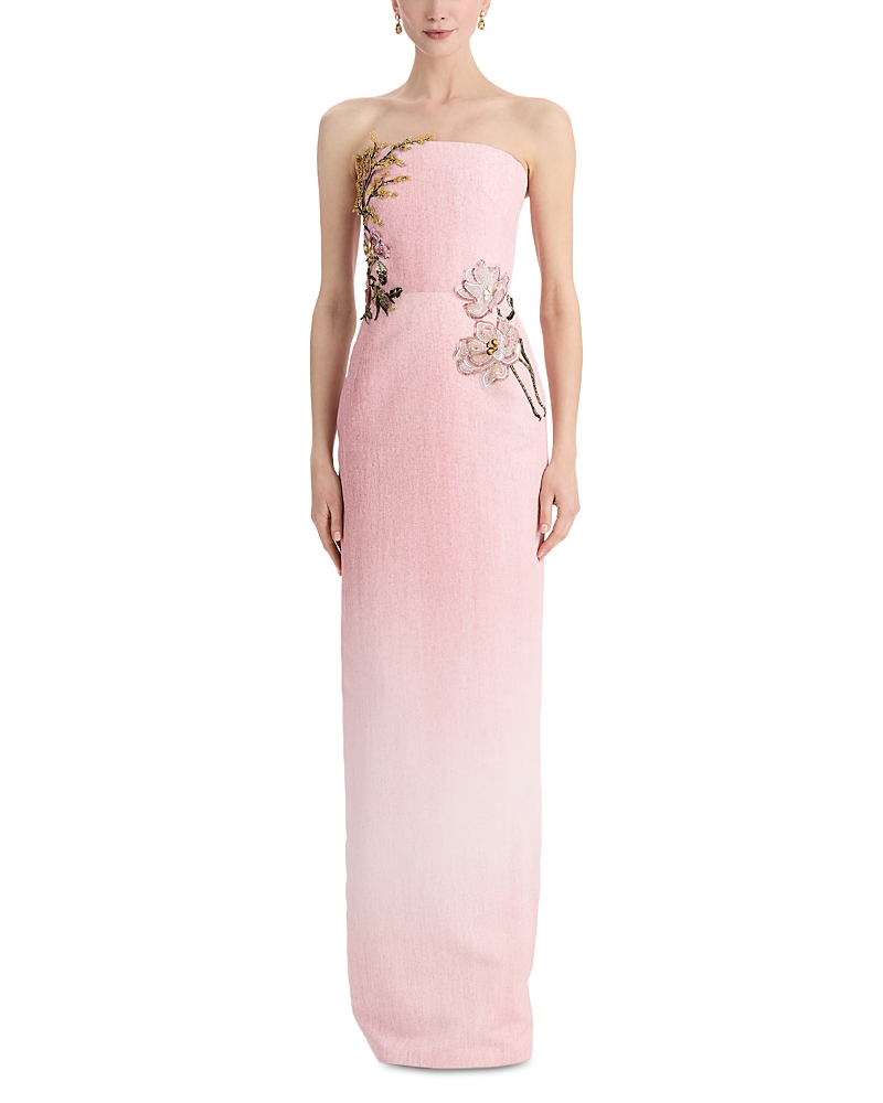 Oscar de la Renta Strapless Beaded Gown