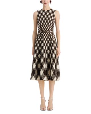 Argyle Degrad&eacute; Wool Blend Day Dress