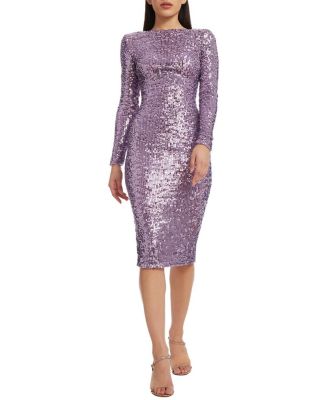  Emery Long Sleeve Sequin Bodycon Midi Dress