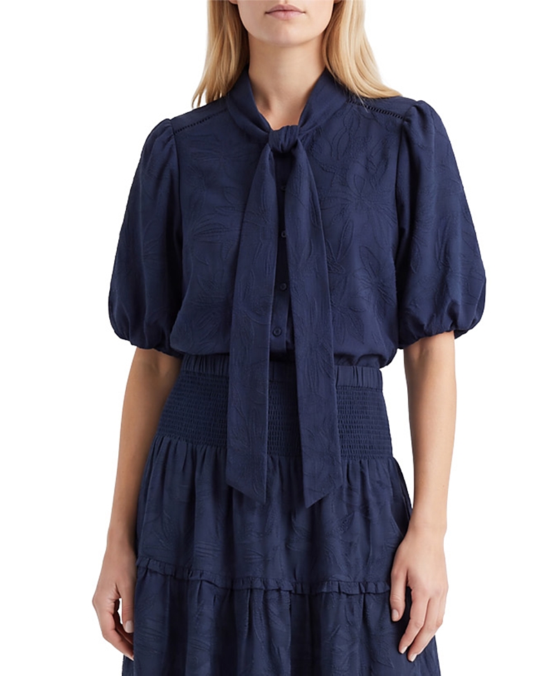 Cartolina Peggy Jacquard Neck Tie Top