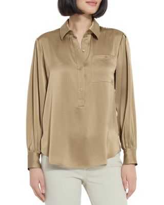 Mabel Hammered Satin Collared Top