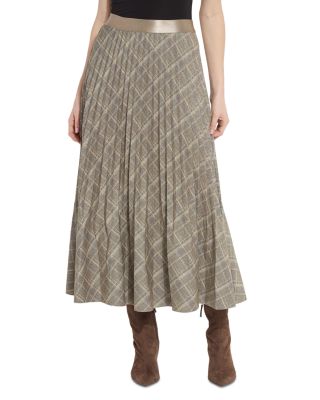 Sabrina Pont&eacute; Pleated Midi Skirt