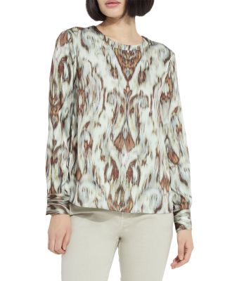 Tanni Satin Crewneck Blouse
