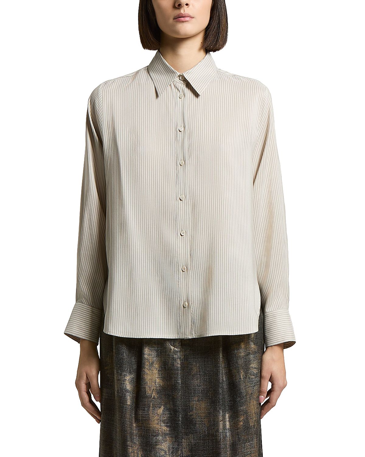 Peserico Striped Pure Silk Woman Shirt