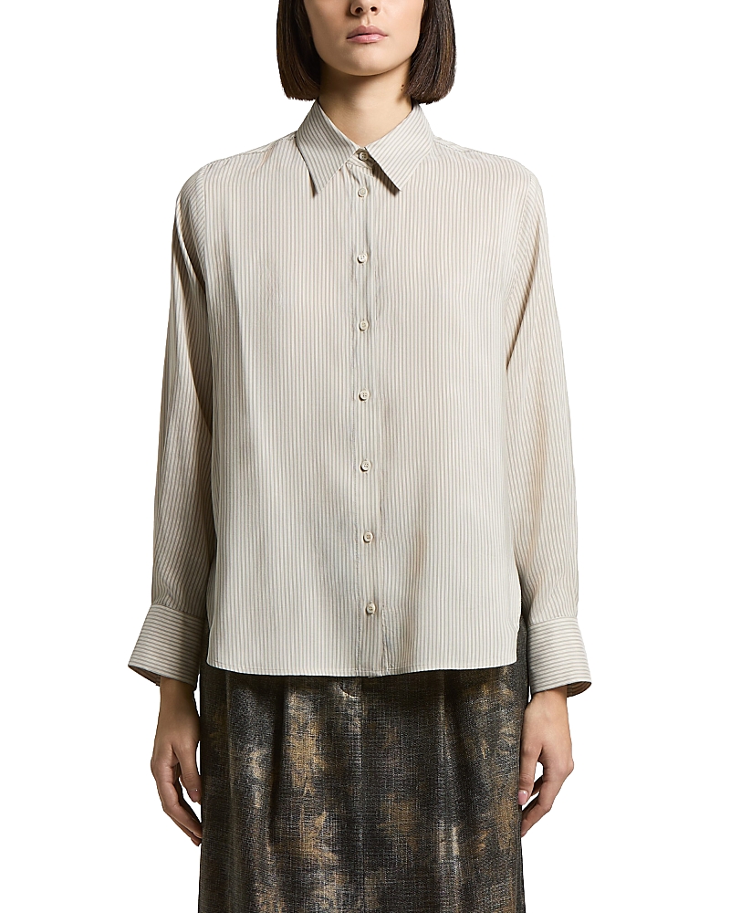 Peserico Striped Pure Silk Woman Shirt