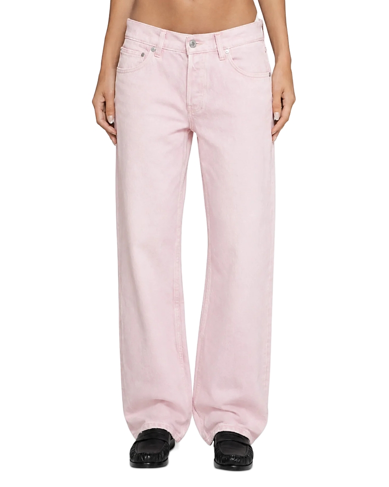 Eb Denim Low Rise Baggy Jeans in Soft Pink