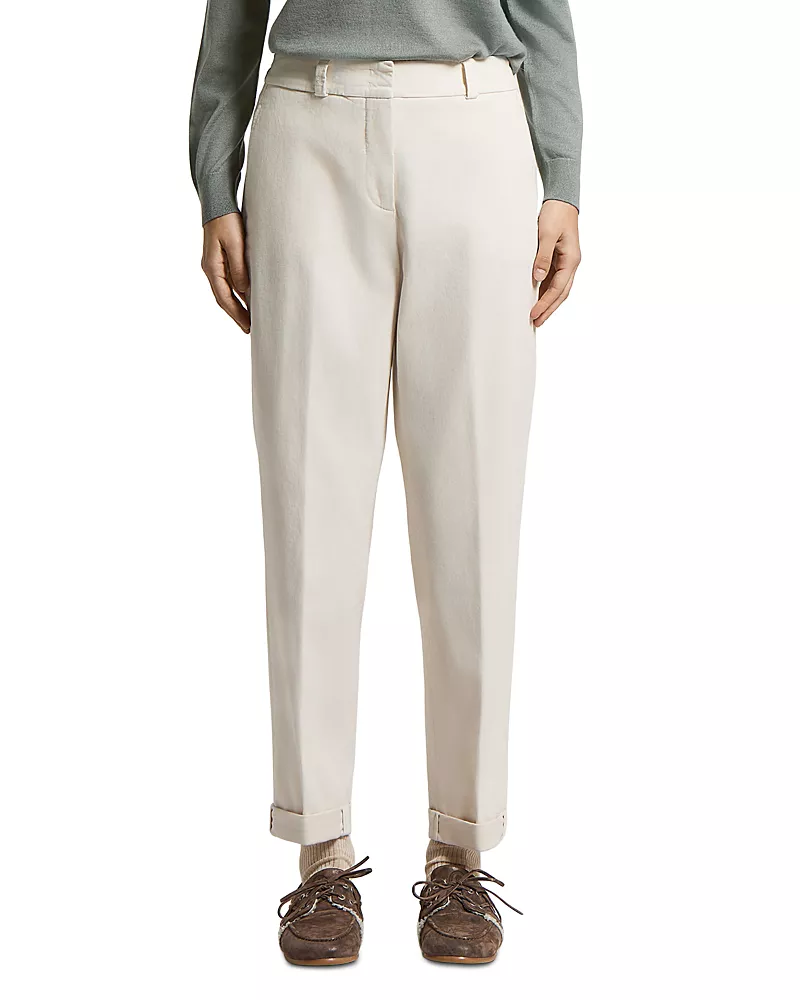 Peserico Ready to Dye Stretch Cotton Gabardine Woman Pants