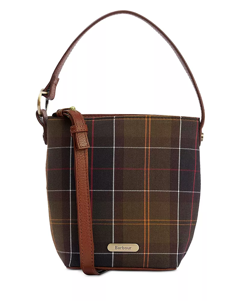 Barbour Cedar Mini Tartan Bucket Bag