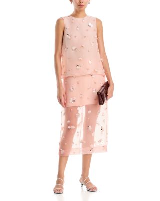 Celia Embellished Silk Top & Delilah Silk Embellished Midi Skirt