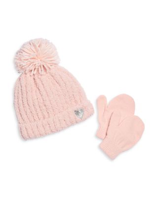 Girls' Cozy Rib Knit Two Piece Hat & Mittens Set - Baby