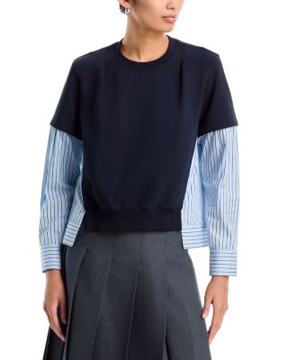 Cotton Mixed Media Sweatshirt