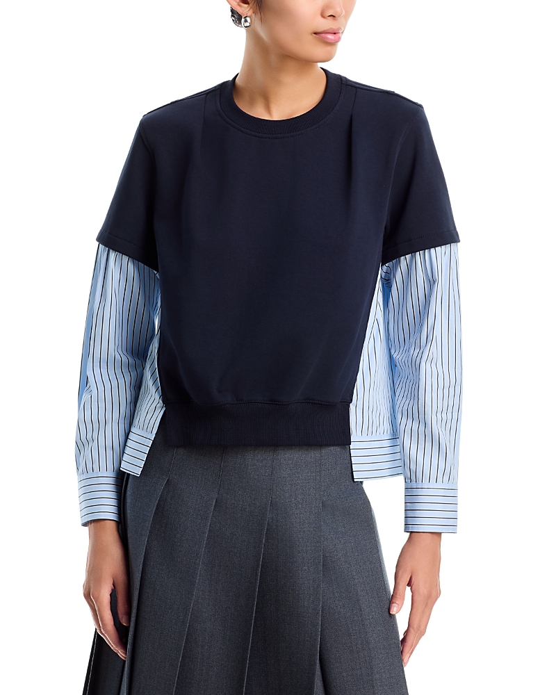 3.1 Phillip Lim Cotton Mixed Media Sweatshirt
