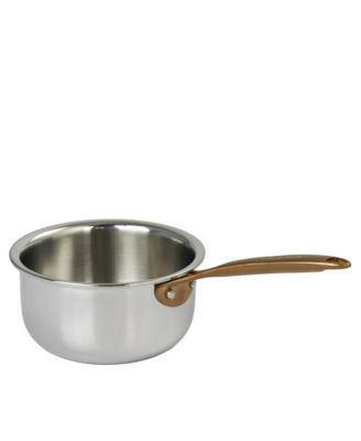  Castel Pro 3-Ply Mini Saucepan with Antique Brass Handle, 0.5 Qt