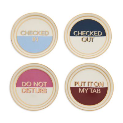 Hotel Saying Coasters, Set of 4