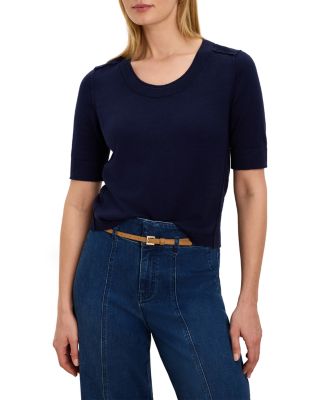 Exposed Seam Elbow Sleeve Sweater