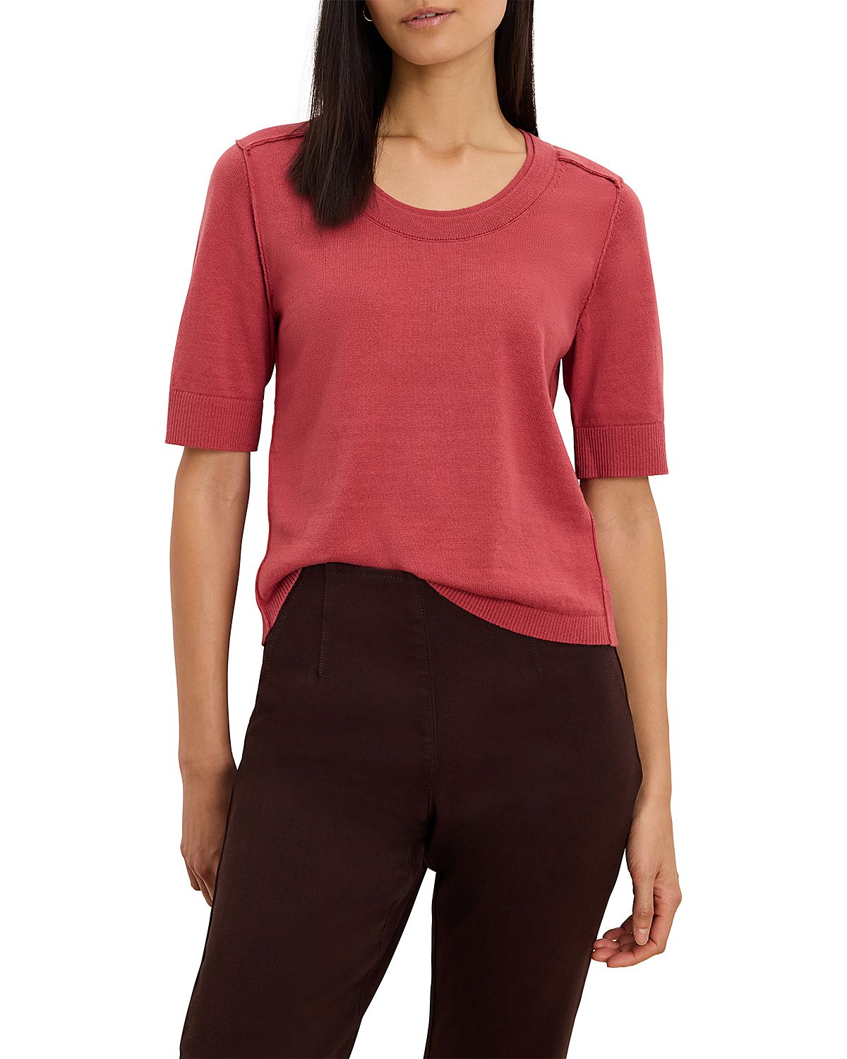 Nic+Zoe Exposed Seam Elbow Sleeve Sweater