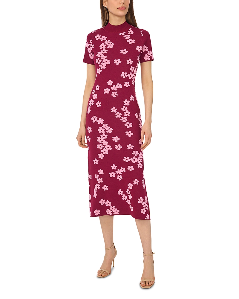 CeCe Flower Jacquard Knit Dress