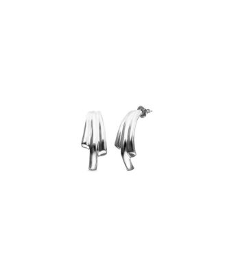  Sterling Silver Plated Three-Tube Earrings