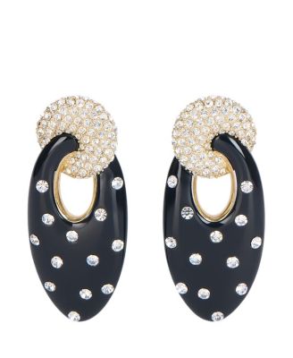 Balmain Lacquered Brass Organic Earrings with Crystals