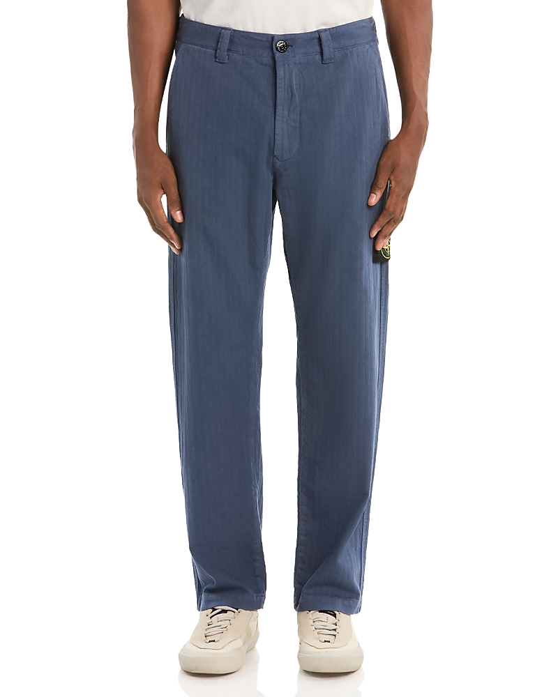 Stone Island Straight Fit Cotton Trousers