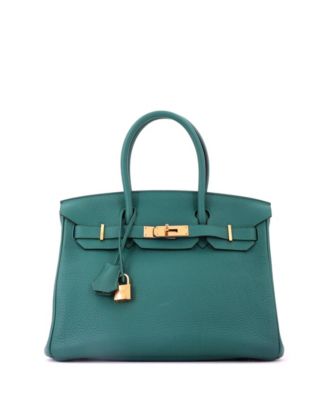 Birkin 30 Handbag Green Togo with Gold Hardware