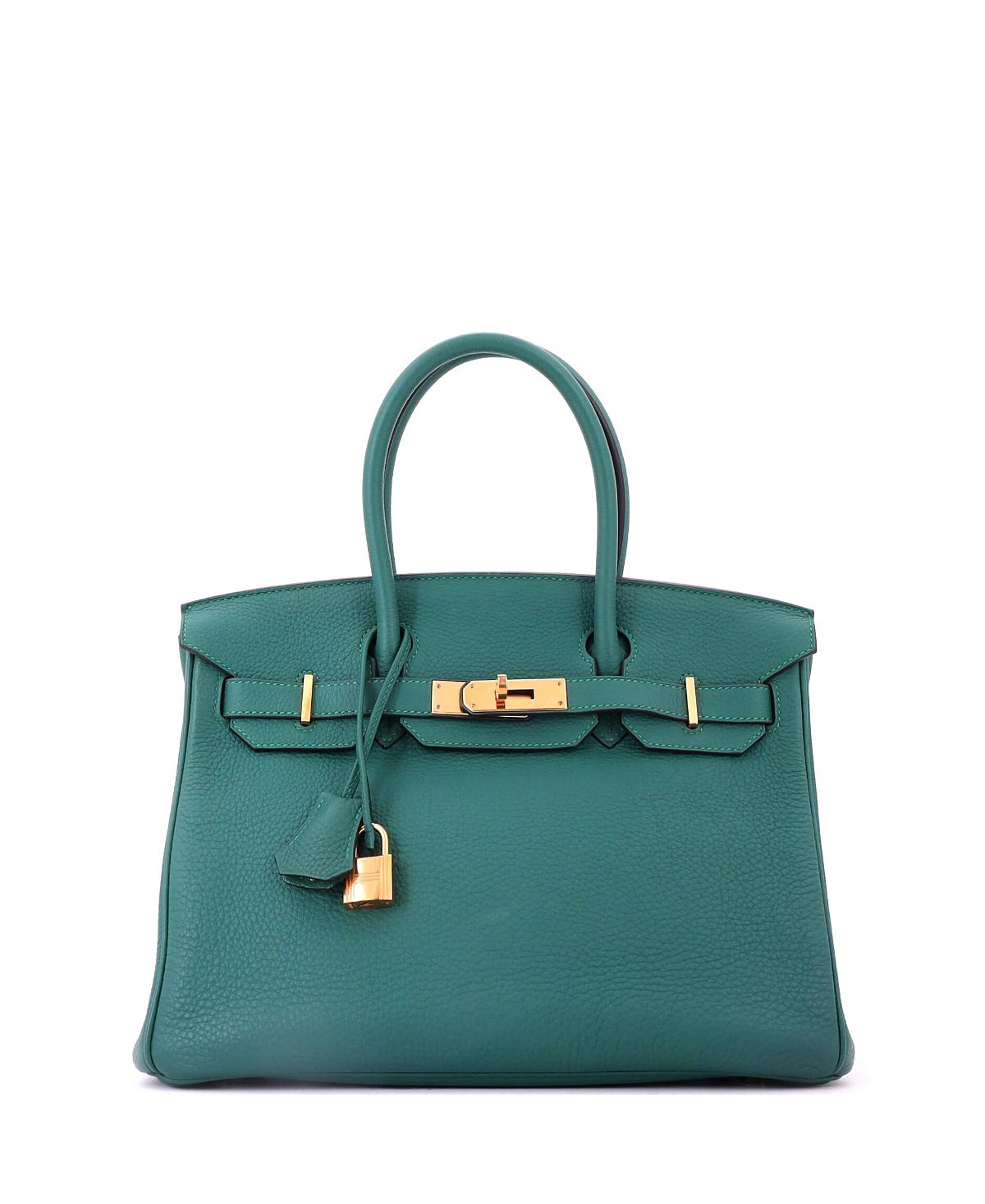 Pre-Owned HERMES Birkin 30 Handbag Green Togo with Gold Hardware