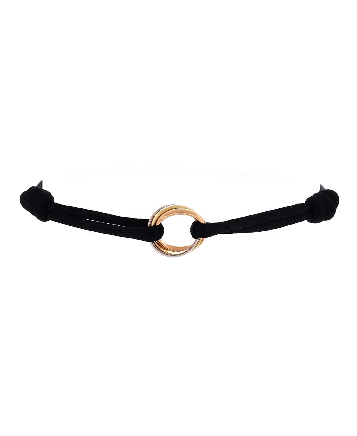 Pre-Owned Cartier Trinity On Cord Bracelet Silk Cord with 18K Tricolor