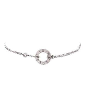  2 Diamonds Love Bracelet 18K White Gold with Diamonds