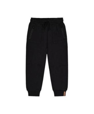 Deux par Deux Boys' Fleece Drawstring Waist Zippered Pocket Sweatpants - Little Kid