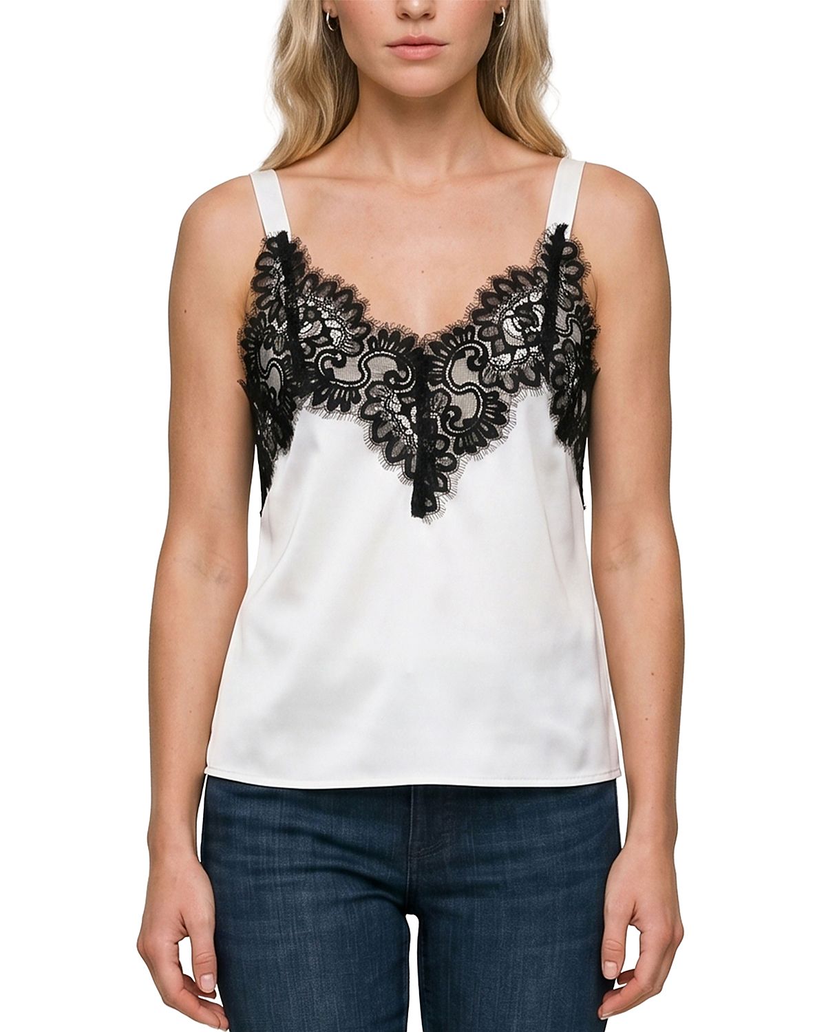 Liverpool Los Angeles Lace Trim Sleeveless Top