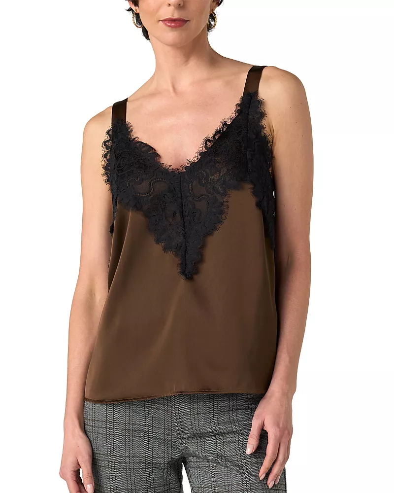 Liverpool Los Angeles Lace Trim Sleeveless Top