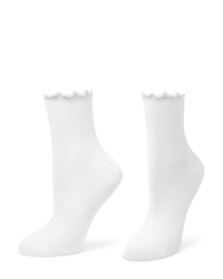 Ruffle Edge Ankle Socks, Pack of 3
