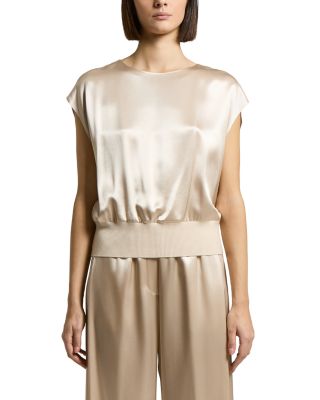 Shiny Satin High Neck Shirt 
