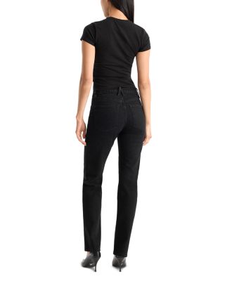 Vintage Mid Rise Straight Jeans in Black441 - thumbnail 3